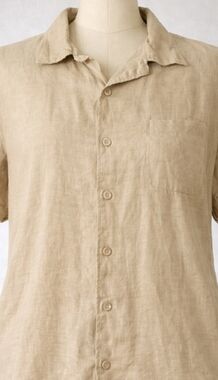 Godbody Collection Linen Button Up Shirt Mens 3XL Beige